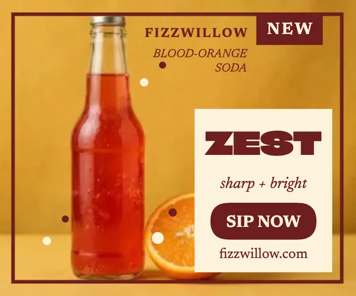 Fizzwillow blood-orange soda ad template