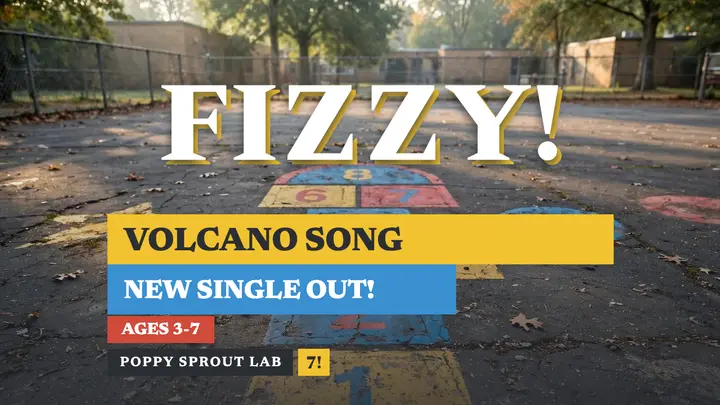 Fizzy Volcano kids science song thumbnail template