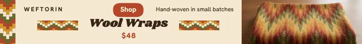 Weftorin wool wraps flame-stitch leaderboard ad template