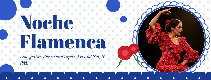 Noche Flamenca lunares Facebook cover: flamenco night cover template