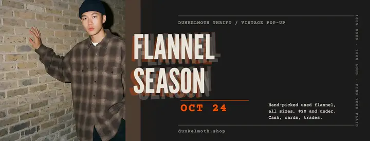Flannel Season pop-up cover, 90s grunge template