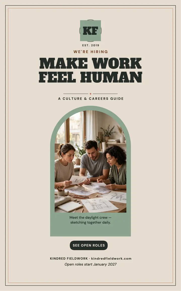 Kindred Fieldwork hiring guide cover template