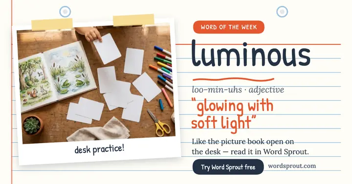 Word Sprout luminous flash card post template