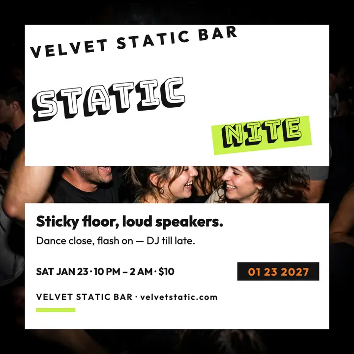 Velvet Static Bar club night post template