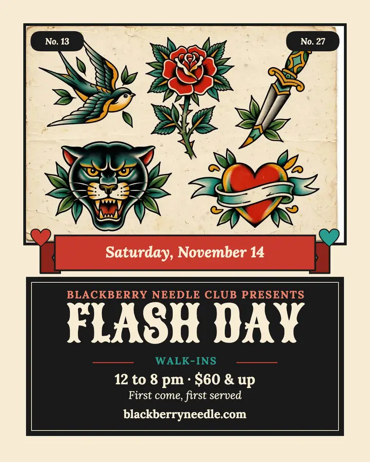 Blackberry Needle Club flash day post template
