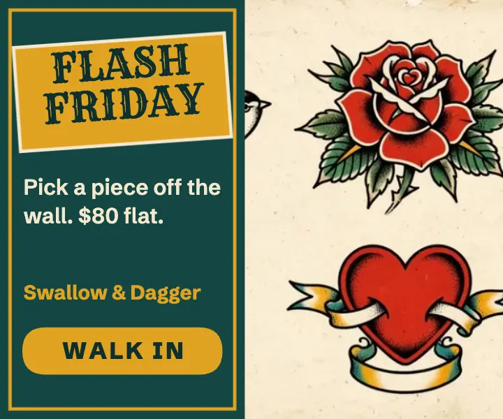 Swallow and Dagger flash Friday ad template