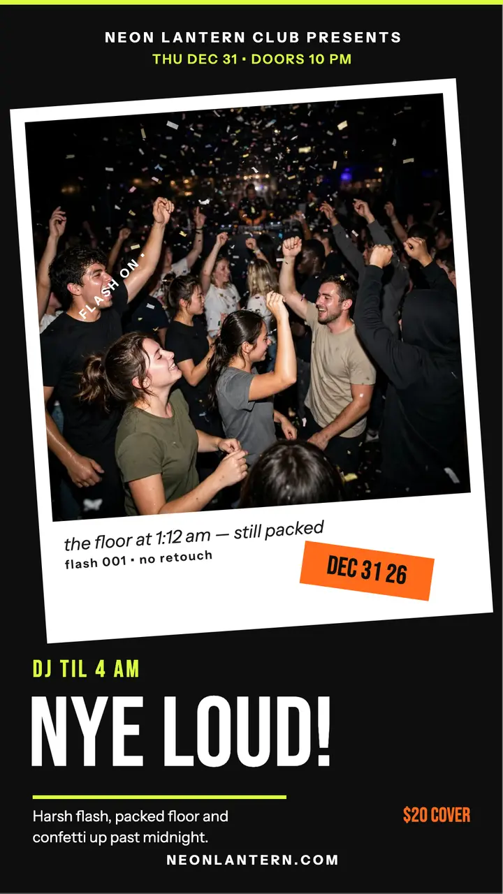 Neon Lantern Club NYE DJ story template