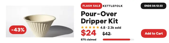 Kettlefolk dripper flash sale billboard: flash sale ad template
