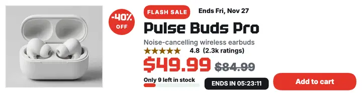 Voltcart earbuds flash sale billboard: flash sale earbuds ad template