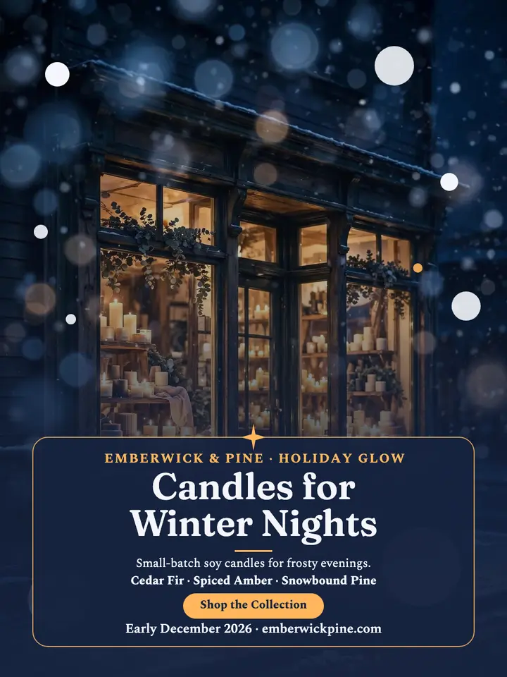 Emberwick candle storefront holiday post: holiday candle shop post template