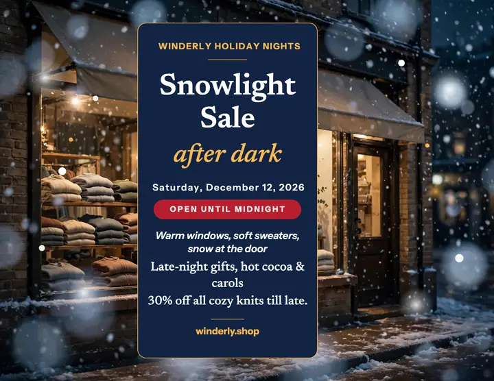 Winderly Snowlight Sale late-night flyer template