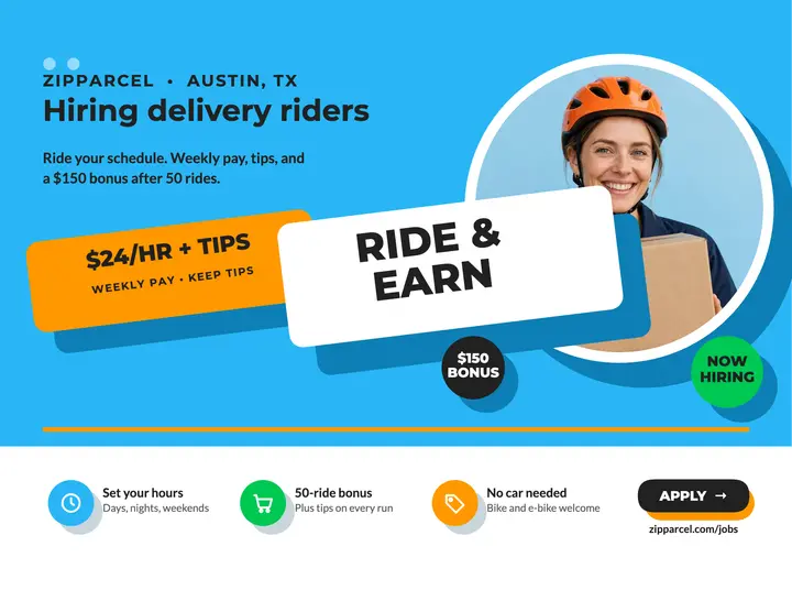 Zipparcel riders hiring flyer template