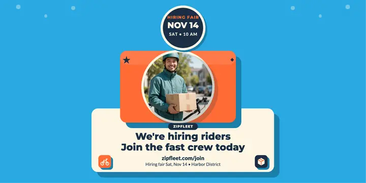 Zipfleet hiring riders flat post: hiring riders post template