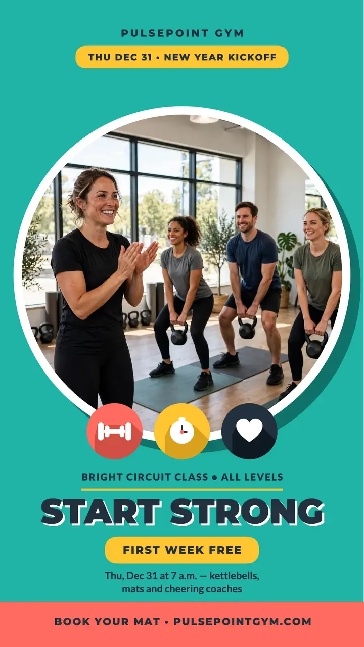 Pulsepoint Gym New Year starter story template