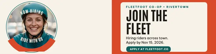 Fleetfoot bike courier hiring banner template