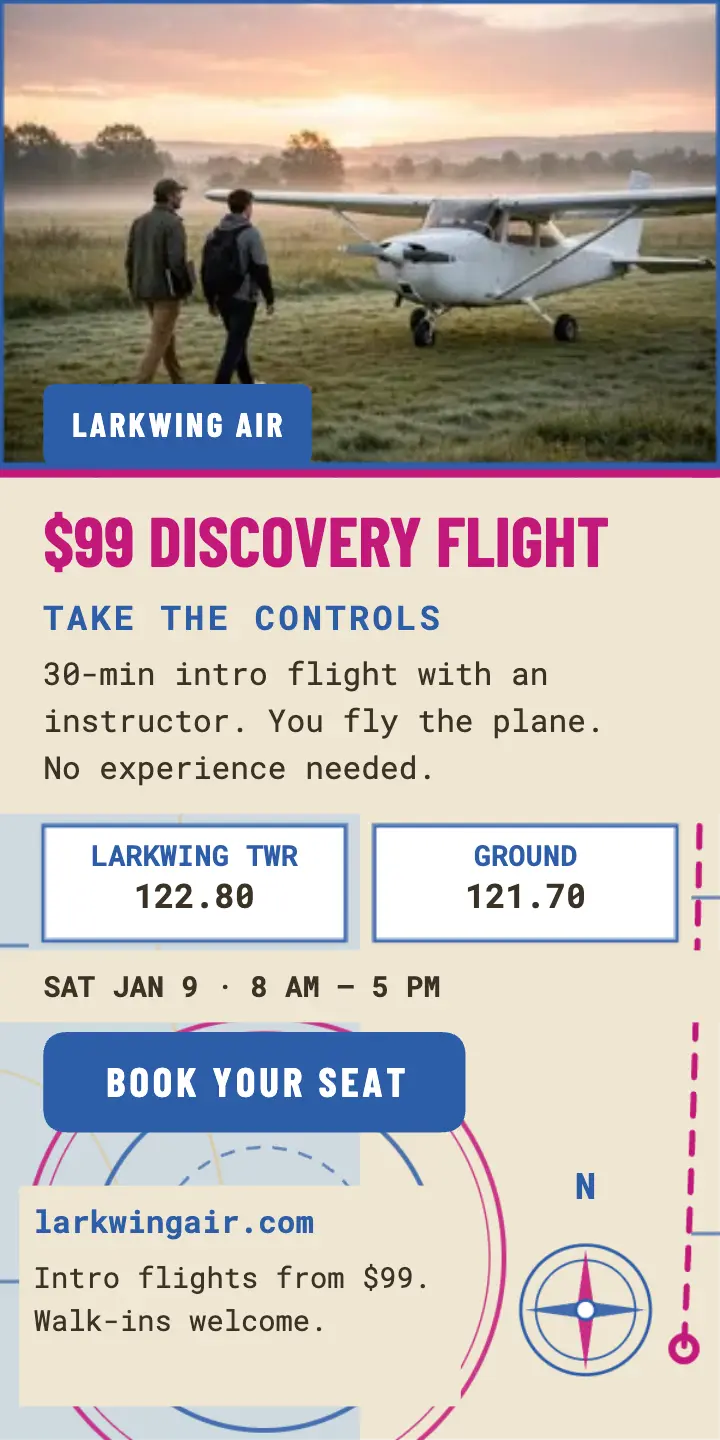 Larkwing Air discovery flight chart ad template