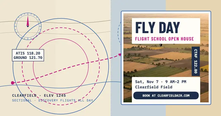 Clearfield Flight School open house chart post template