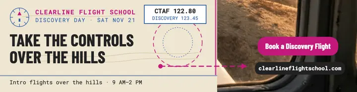Clearline Flight School Discovery Day billboard: flight school billboard template