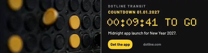 Dotline Transit countdown launch billboard template