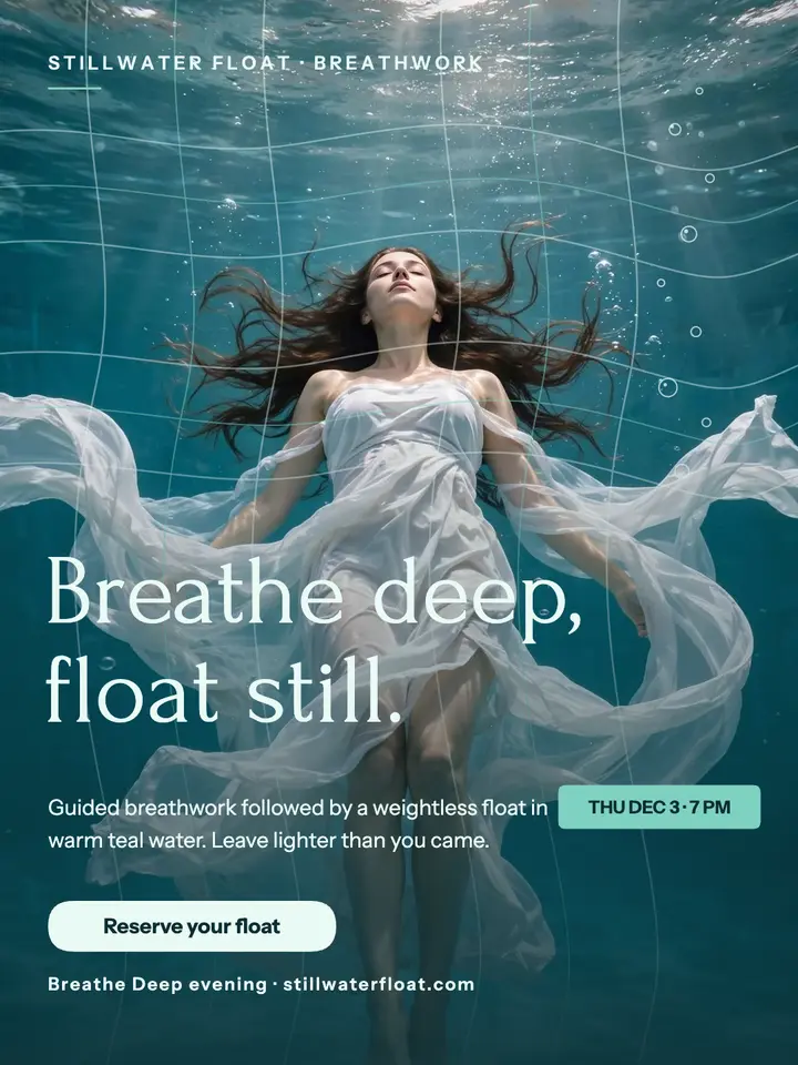 Stillwater Float breathwork portrait template