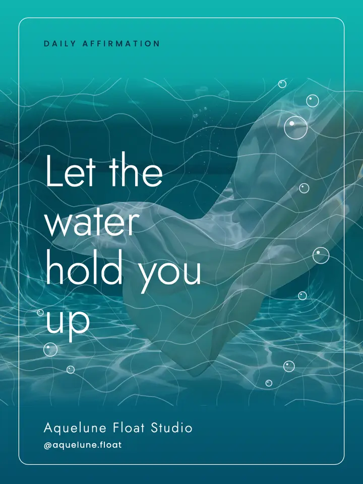 Aquelune float studio water affirmation post template