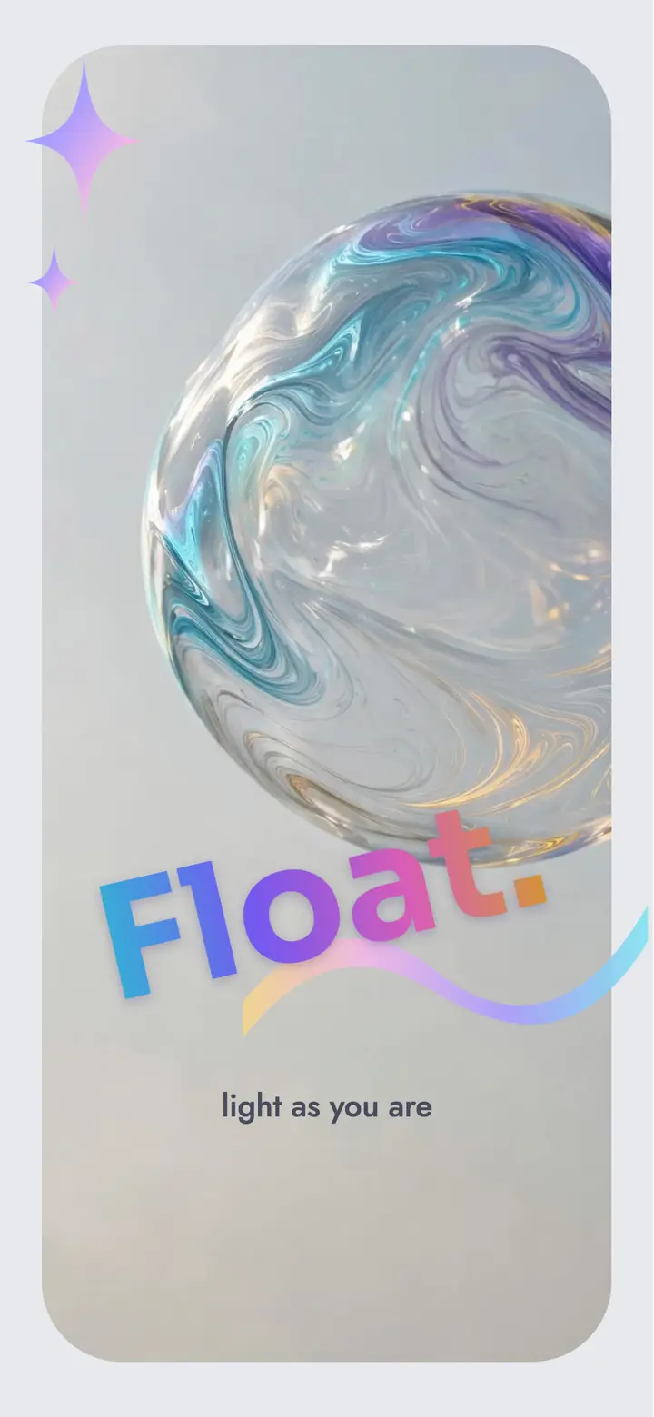 Float quote wallpaper, holographic template