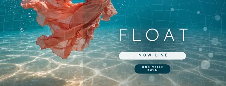 Float swimwear drop Facebook cover, underwater caustics template