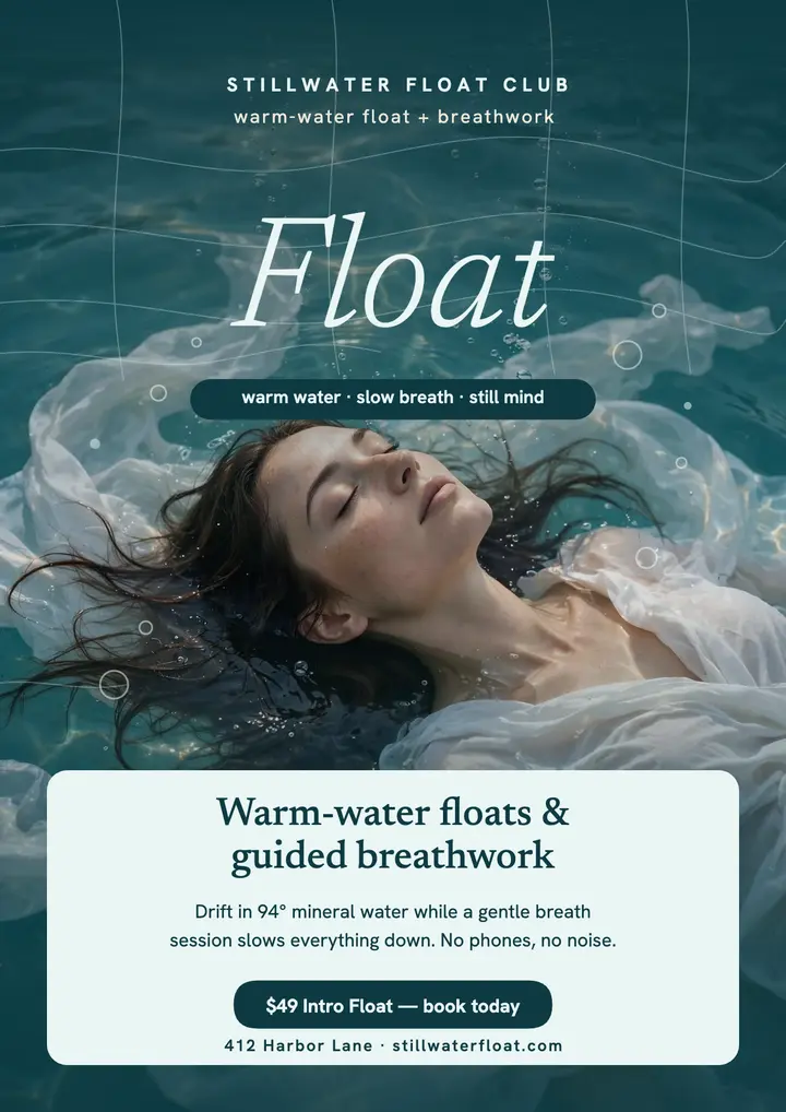 Stillwater Float Club underwater flyer template