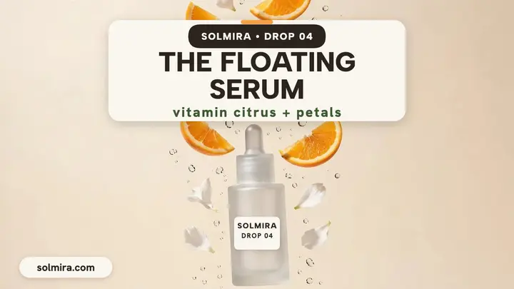 Solmira floating serum drop thumbnail template