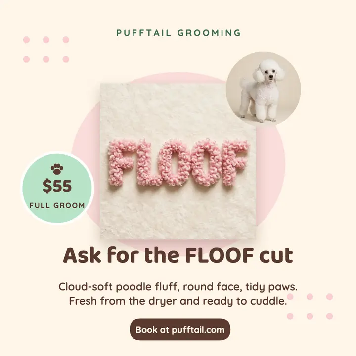 Pufftail fluffy cut grooming post template