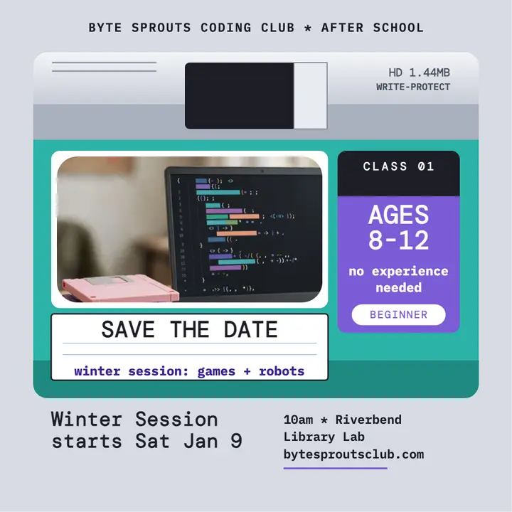 Byte Sprouts floppy disk class post template