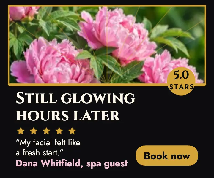 Petal and Steam spa review mandala ad: spa review ad template
