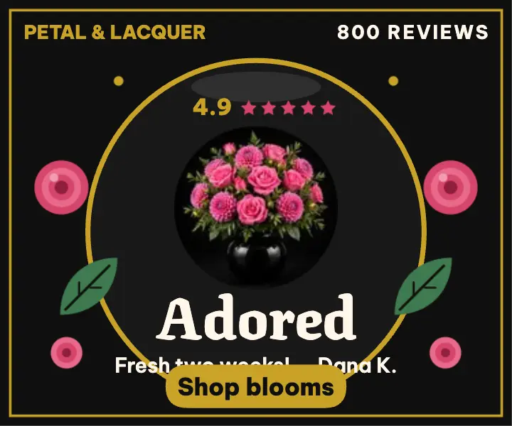 Petal and Lacquer florist review ad template
