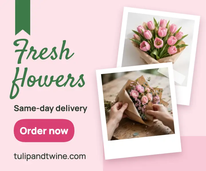 Fresh flowers instant photo ad template