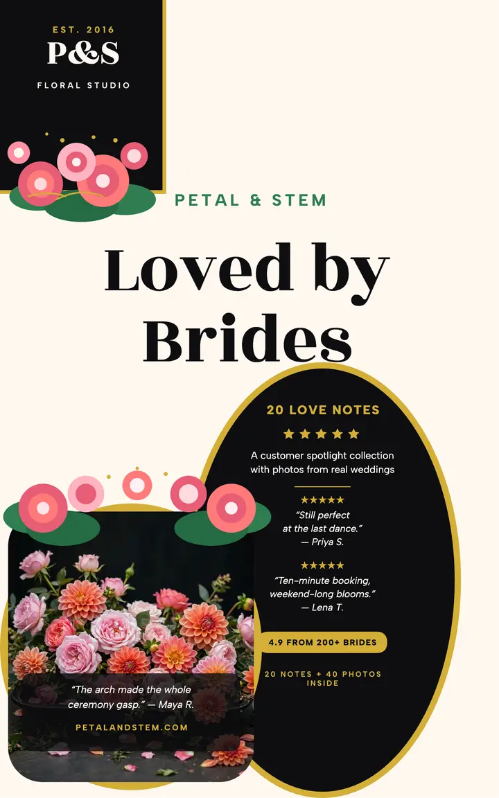 Petal and Stem loved by brides reviews ebook template