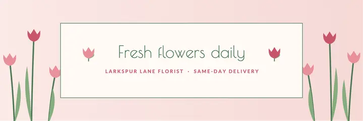 Fresh Flowers Daily header template