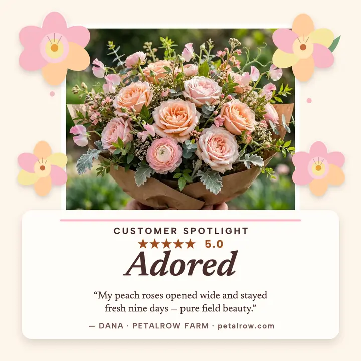 Petalrow Farm bouquet review post template