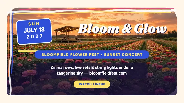 Bloomfield Flower Fest concert night thumbnail template