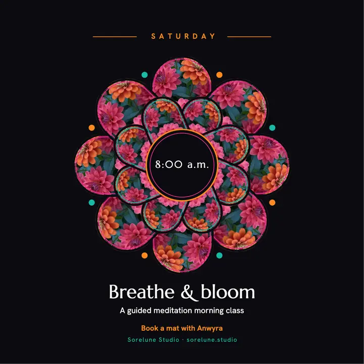 Saturday guided meditation flower mandala post template