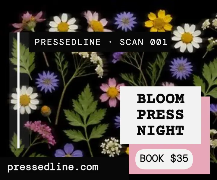 Pressedline Bloom Press Night scanography ad template