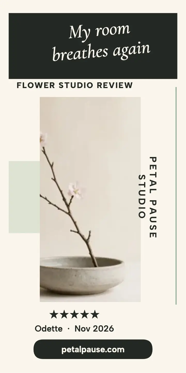Petal Pause Studio review ad: flower studio review ad template