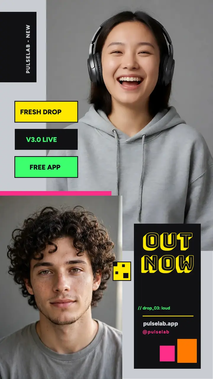 Pulselab app drop fluoro story template