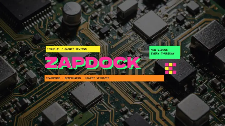 Zapdock tech channel banner: youtube banner template
