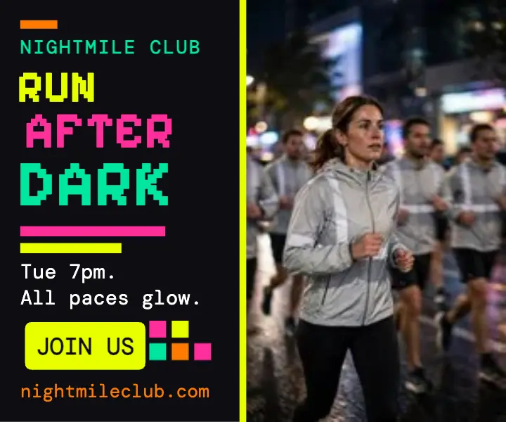 Nightmile neon night run ad template
