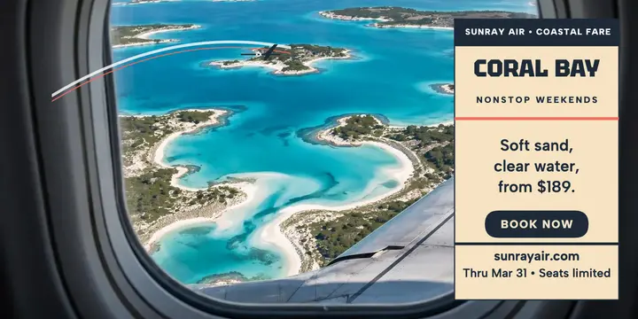 Sunray Air fly to Coral Bay fare post template