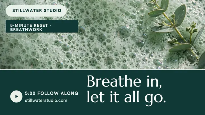 Stillwater Studio breathwork reset thumbnail template