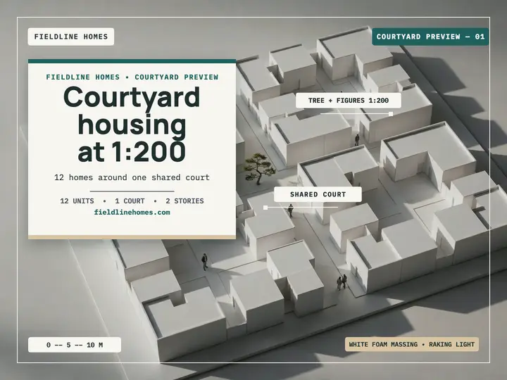 Fieldline Homes courtyard preview slide template