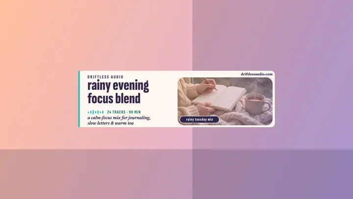 Driftless rainy evening focus banner template