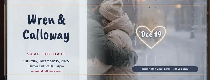 Wren and Calloway fogged window save the date template