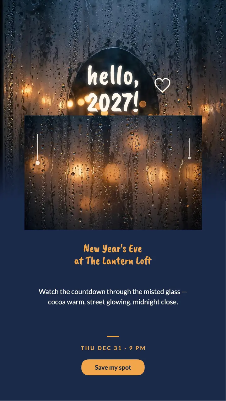 Lantern Loft New Year fogged window story template